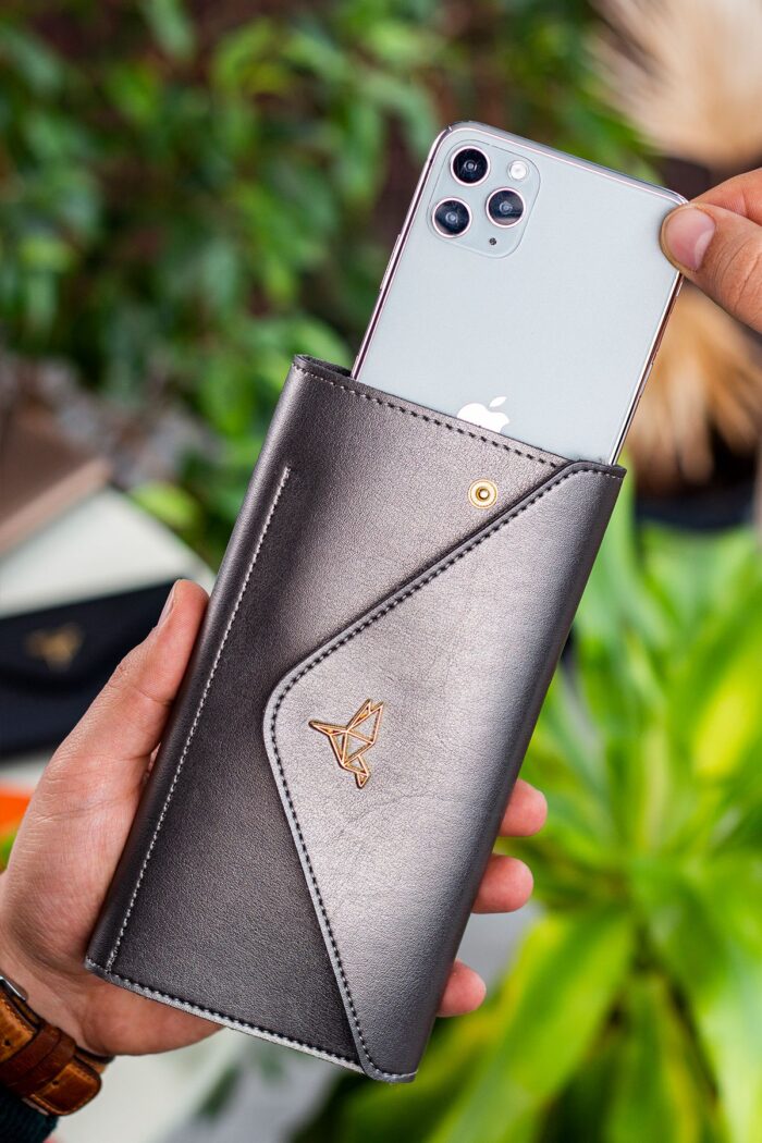 Envelope Telefon ve Bozuk Para Bölmeli Zarf Model Antrasit Kadın Cüzdan