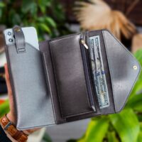 Envelope Telefon ve Bozuk Para Bölmeli Zarf Model Antrasit Kadın Cüzdan - Görsel 2