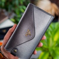 Envelope Telefon ve Bozuk Para Bölmeli Zarf Model Antrasit Kadın Cüzdan - Görsel 4
