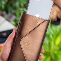 Envelope Telefon ve Bozuk Para Bölmeli Zarf Model Bakır Kadın Cüzdan