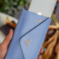 Envelope Telefon ve Bozuk Para Bölmeli Zarf Model Bebe Mavisi Kadın Cüzdan