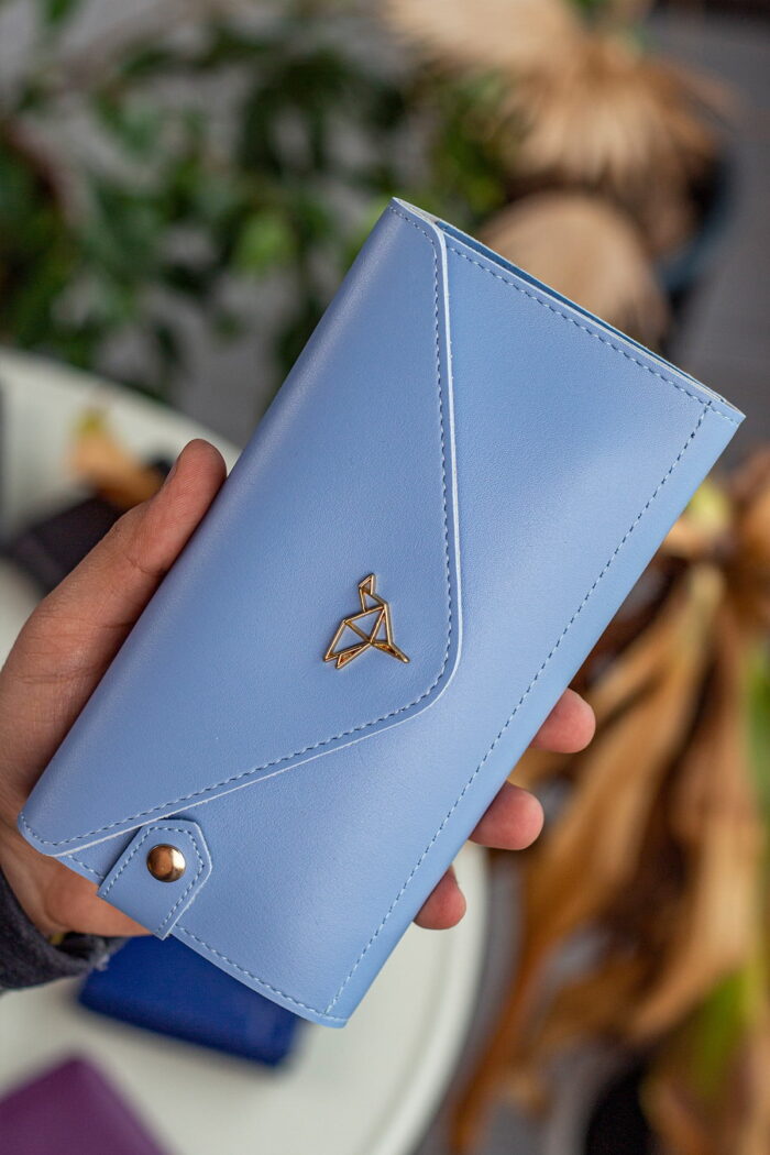 Envelope Telefon ve Bozuk Para Bölmeli Zarf Model Bebe Mavisi Kadın Cüzdan - Görsel 4