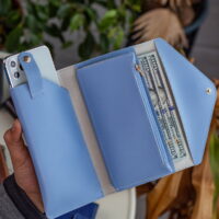 Envelope Telefon ve Bozuk Para Bölmeli Zarf Model Bebe Mavisi Kadın Cüzdan - Görsel 3
