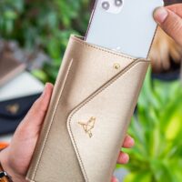 Envelope Telefon ve Bozuk Para Bölmeli Zarf Model Gold Kadın Cüzdan
