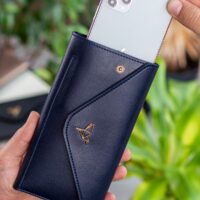 Envelope Telefon ve Bozuk Para Bölmeli Zarf Model Lacivert Kadın Cüzdan
