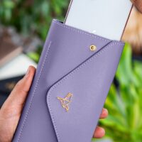 Envelope Telefon ve Bozuk Para Bölmeli Zarf Model Lila Kadın Cüzdan