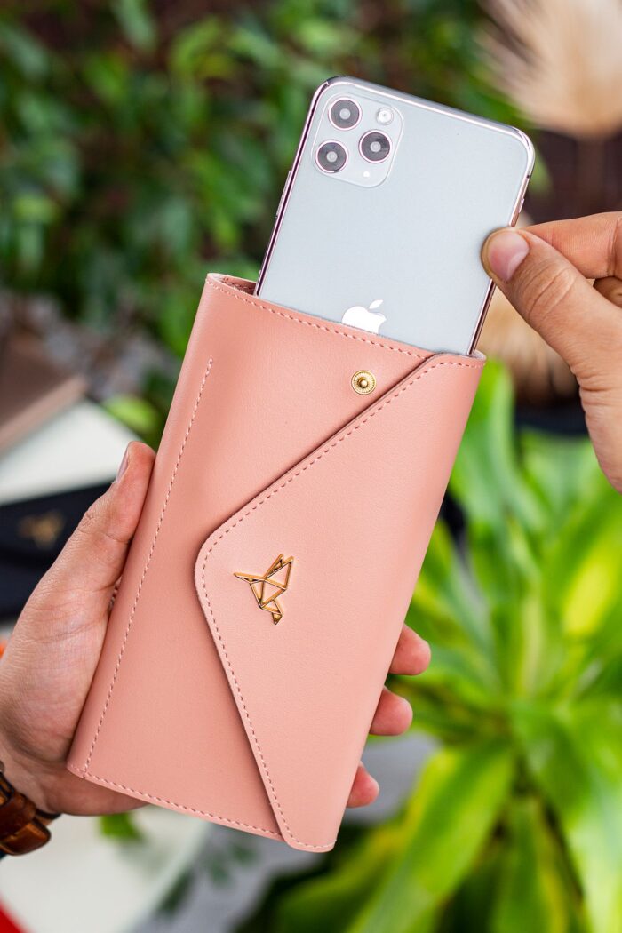 Envelope Telefon ve Bozuk Para Bölmeli Zarf Model Pudra Kadın Cüzdan