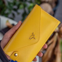 Envelope Telefon ve Bozuk Para Bölmeli Zarf Model Sarı Kadın Cüzdan - Görsel 4