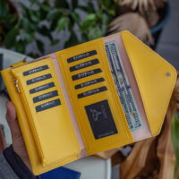 Envelope Telefon ve Bozuk Para Bölmeli Zarf Model Sarı Kadın Cüzdan - Görsel 2