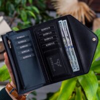 Envelope Telefon ve Bozuk Para Bölmeli Zarf Model Siyah Kadın Cüzdan - Görsel 2