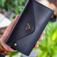 Envelope Telefon ve Bozuk Para Bölmeli Zarf Model Siyah Kadın Cüzdan - Görsel 3