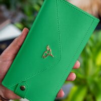 Envelope Telefon ve Bozuk Para Bölmeli Zarf Model Yeşil Kadın Cüzdan - Görsel 4