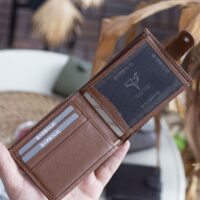 Garbalia Everton Hakiki Deri RFID Engelleyici Bozuk Para Bölmeli Dıştan Patlı Klasik Taba Erkek Cüzdanı - Görsel 5