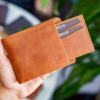 Garbalia Kanguru Hakiki Deri RFID Engelleyici Crazy Taba Cüzdan Kartlık