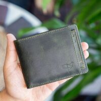Garbalia Kanguru Hakiki Deri RFID Engelleyici Crazy Yeşil Cüzdan Kartlık - Görsel 7