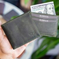 Garbalia Kanguru Hakiki Deri RFID Engelleyici Crazy Yeşil Cüzdan Kartlık - Görsel 6