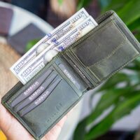 Garbalia Kanguru Hakiki Deri RFID Engelleyici Crazy Yeşil Cüzdan Kartlık - Görsel 2