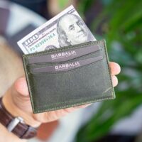 Garbalia Kanguru Hakiki Deri RFID Engelleyici Crazy Yeşil Cüzdan Kartlık - Görsel 4