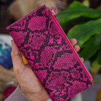 Garbalia Kylie Piton Desen İnce Pembe Kadın Cüzdanı