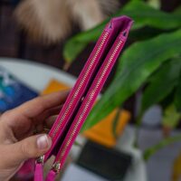Garbalia Kylie Piton Desen İnce Pembe Kadın Cüzdanı - Görsel 3