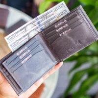 Garbalia Liverpool Hakiki Deri RFID Engelleyici Bozuk Para Bölmeli Yatay Crazy Gri Erkek Cüzdan - Görsel 5