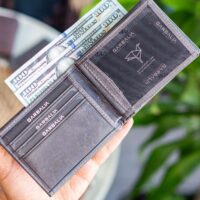 Garbalia Liverpool Hakiki Deri RFID Engelleyici Bozuk Para Bölmeli Yatay Crazy Gri Erkek Cüzdan - Görsel 4
