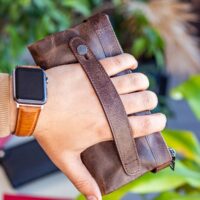 Garbalia Roosevelt Hakiki Deri Telefon Bölmeli El Saplı Crazy Kahverengi Unisex Portföy Cüzdan - Görsel 5