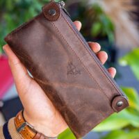 Garbalia Roosevelt Hakiki Deri Telefon Bölmeli El Saplı Crazy Kahverengi Unisex Portföy Cüzdan - Görsel 3