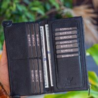 Garbalia Roosevelt Hakiki Deri Telefon Bölmeli El Saplı Siyah Unisex Portföy Cüzdan - Görsel 8
