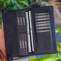 Garbalia Roosevelt Hakiki Deri Telefon Bölmeli El Saplı Siyah Unisex Portföy Cüzdan - Görsel 7
