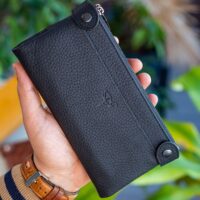 Garbalia Roosevelt Hakiki Deri Telefon Bölmeli El Saplı Siyah Unisex Portföy Cüzdan - Görsel 6