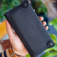 Garbalia Roosevelt Hakiki Deri Telefon Bölmeli El Saplı Siyah Unisex Portföy Cüzdan - Görsel 5