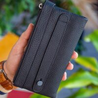 Garbalia Roosevelt Hakiki Deri Telefon Bölmeli El Saplı Siyah Unisex Portföy Cüzdan - Görsel 4