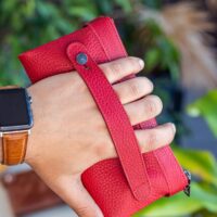 Garbalia Roosevelt Hakiki Deri Telefon Bölmeli El Saplı Kırmızı Unisex Portföy Cüzdan - Görsel 5