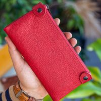 Garbalia Roosevelt Hakiki Deri Telefon Bölmeli El Saplı Kırmızı Unisex Portföy Cüzdan - Görsel 3