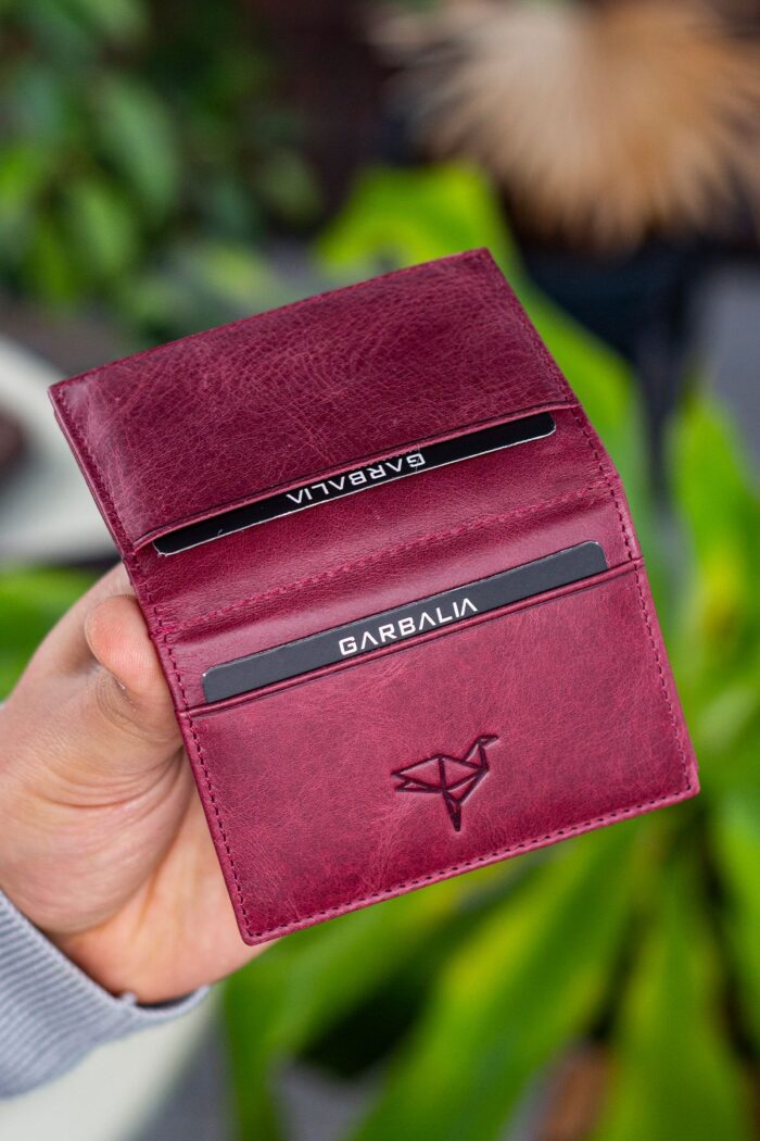 Garbalia Vera Crazy Deri Minimal Bordo Kartlık