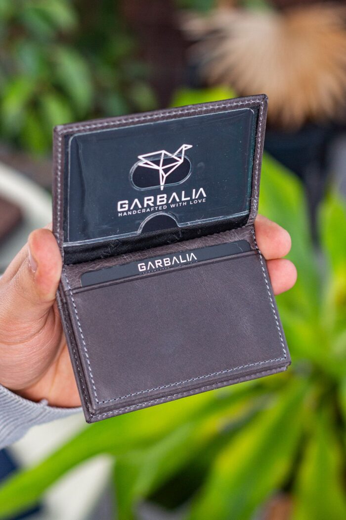 Garbalia Vera Crazy Deri Minimal Gri Kartlık - Görsel 3