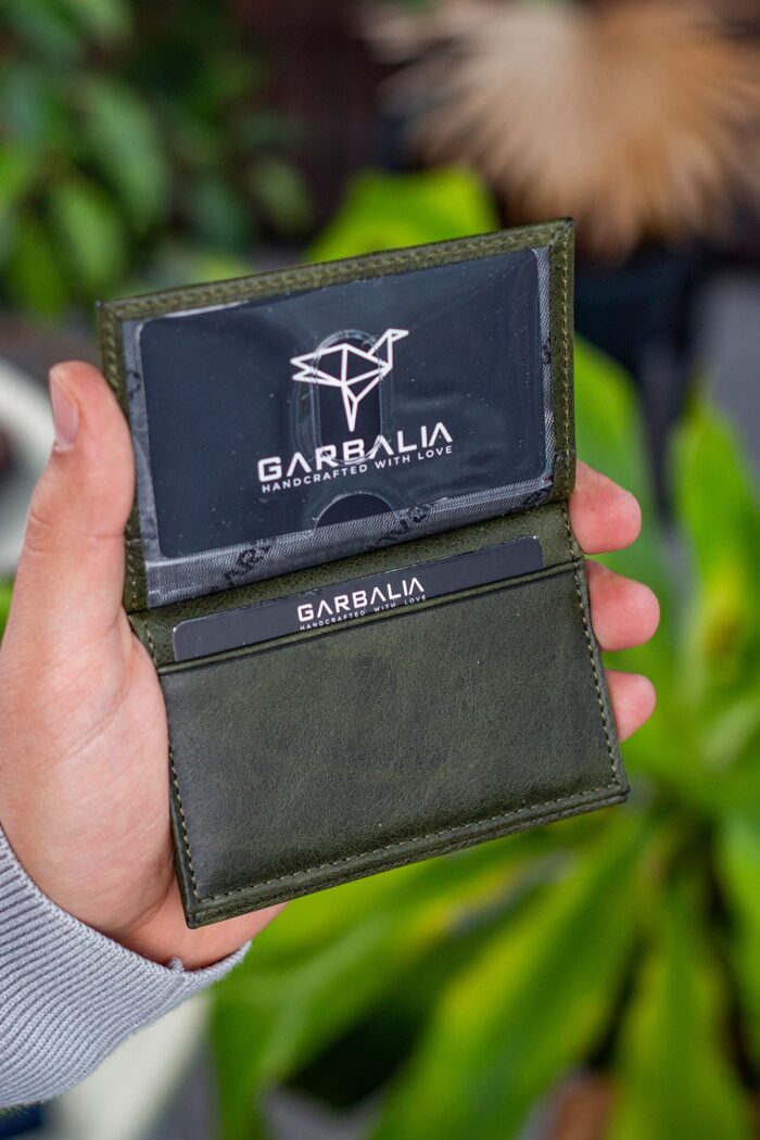 Garbalia Vera Crazy Deri Minimal Yeşil Kartlık - Görsel 3