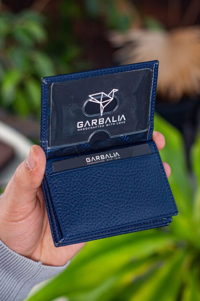 Garbalia Vera Hakiki Deri Minimal Lacivert Kartlık - Görsel 4