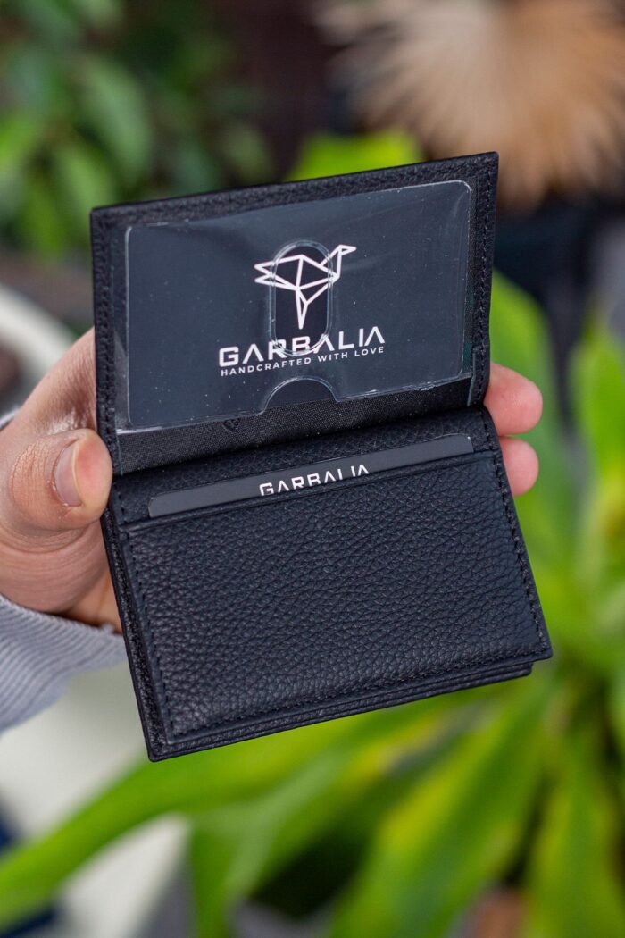 Garbalia Vera Hakiki Deri Minimal Siyah Kartlık - Görsel 3