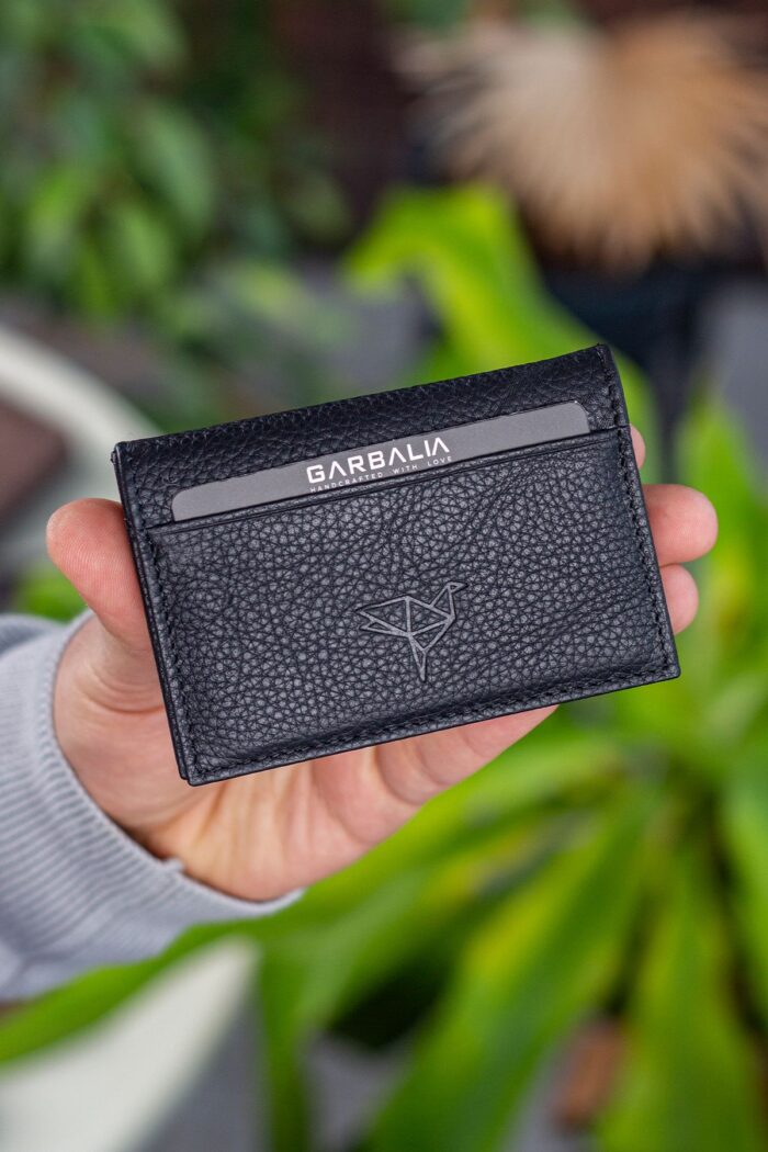 Garbalia Vera Hakiki Deri Minimal Siyah Kartlık