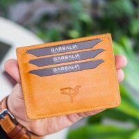 Garbalia Walteria Vintage Deri Mini Unisex Hardal Sarısı Kartlık - Görsel 3