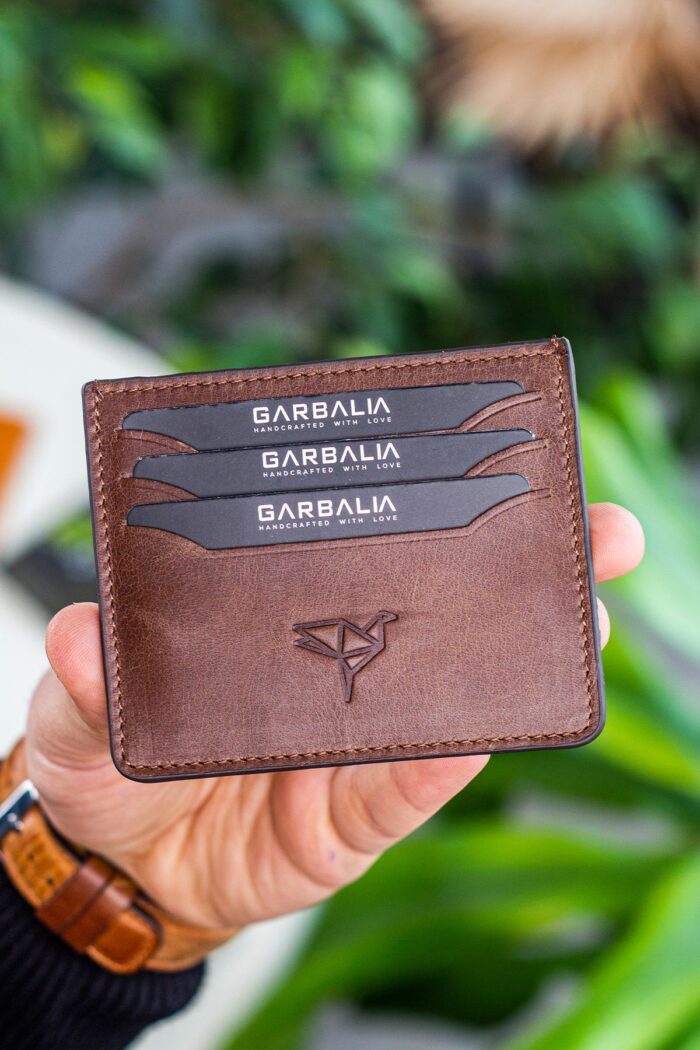 Garbalia Walteria Vintage Deri Mini Unisex Kahverengi Kartlık - Görsel 3