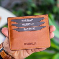 Garbalia Walteria Vintage Deri Mini Unisex Taba Kartlık - Görsel 2