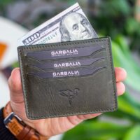 Garbalia Walteria Vintage Deri Mini Unisex Yeşil Kartlık