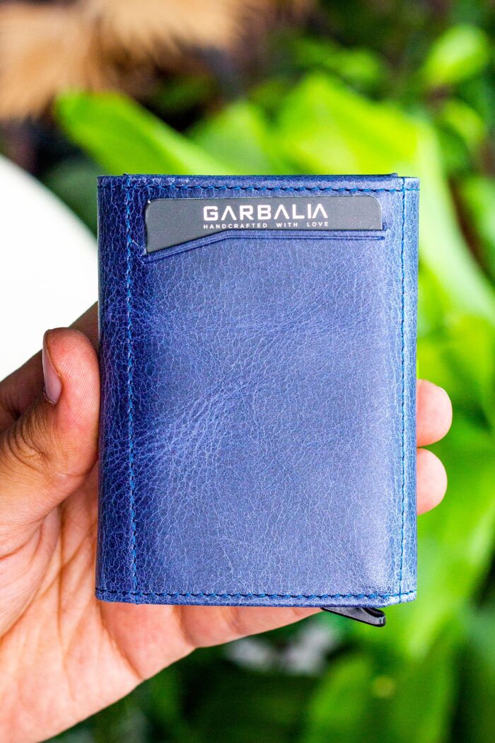 Garbalia Bryant Crazy Deri Mekanizmalı Lacivert Kartlık Cüzdan - Görsel 4