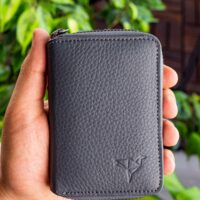 Garbalia Chain Hakiki Deri Unisex Gri Kartlık Cüzdan