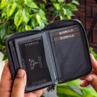 Garbalia Chain Hakiki Deri Unisex Gri Kartlık Cüzdan - Görsel 3