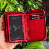 Garbalia Chain Hakiki Deri Unisex Kırmızı Kartlık Cüzdan - Görsel 4