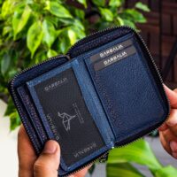 Garbalia Chain Hakiki Deri Lacivert Erkek Cüzdanı - Görsel 4